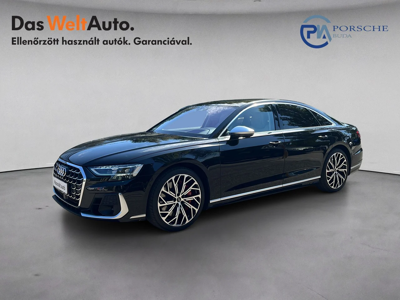 Audi S8 4x4 4,0 420 kW TFSI tiptronic Baujahr 2023, Mítoszfekete metál, 34.792 km, Ungarn — Foto 1