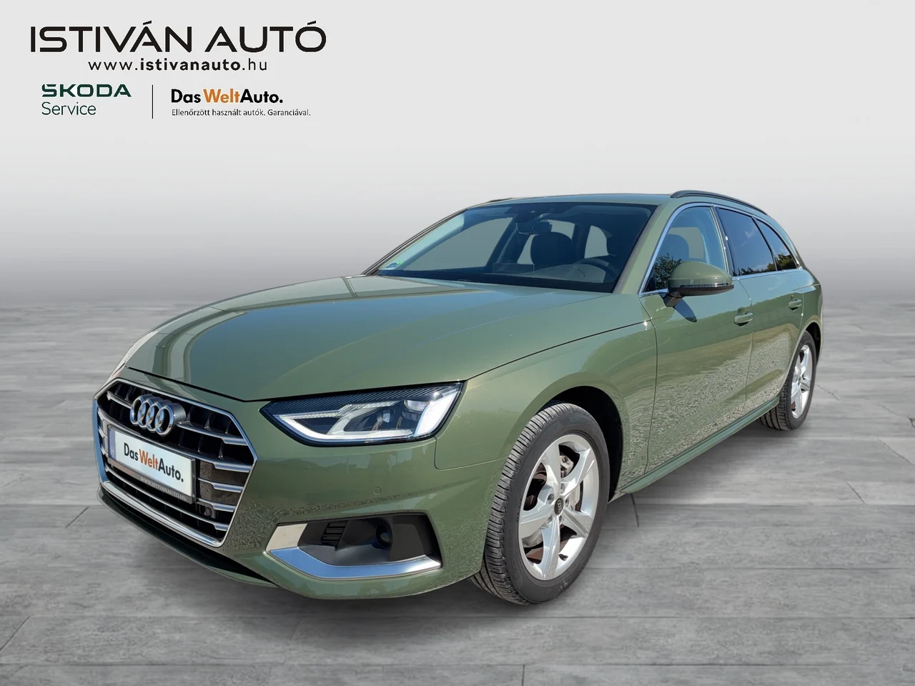 Audi A4 2,0 150 kW TDI Automatik Baujahr 2024, Distrikt-zöld metál, 23.712 km, Ungarn — Foto 1